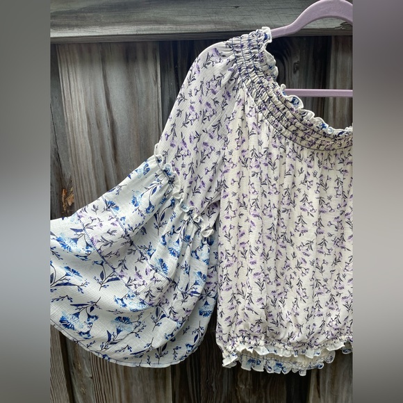 Free People, off the shoulder flowy top. - Picture 2 of 6